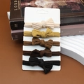 5-pack ribbed fabric bow hair ties in earth tones like beige, yellow and brown - 【5Pcs Card Pack】Bowknot Seamless (1 Pc Per Color)