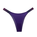 Donkerpaarse low-rise string met strass zijbandjes en zijdezachte stoftextuur - L / Paars (verloop diamant)