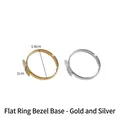 Bases de bagues en métal doré et argenté pour bijoux DIY, diamètre de 1,8 cm - Supports de Bagues Or et Argent 2pcs