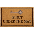 Detailed view of the natural coir fiber texture and Is Not Under The Mat printed text - 40*60cm / Christmas Mat-21