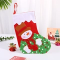 Calza di Natale con toppa di pupazzo di neve e nastro rosso per decorazioni festive - Pupazzo di Neve