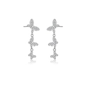 Eleganti orecchini a farfalla in argento 925 con pietre di zirconia scintillanti - Argento 925 / Placcato Argento Zirconia Bianca