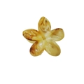 Amber marble patterned flower hair claw clip with vintage acetate shell finish - Coffee Yellow