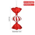 Red electroplated PVC candy Christmas tree ornament with white glitter stripes, 16.5x7cm - Electroplated Red Medium Striped Candy