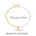 Detaillierte Größentabelle für französische goldene Büroklammerkette mit Perle und Herz - 18K-Gold / Goldherz Stil (KN0118)