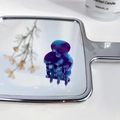 Mini acetate hair claw clip featuring a unique purple and blue marble pattern - Blue Leopard