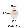 Enamel Santa Claus charm with red and white oil drip finish, 20x14mm pendant DIY accessory - 14#Santa Head