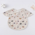 Waterproof baby bib with short sleeves and colorful geometric print featuring a crumb catcher - Shawl - Colorful Stones / One Size