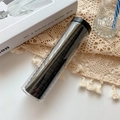 Black high-elasticity hair ties set in a transparent storage tube for ponytail styling - Black (20pcs Tube)