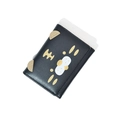 Mini billetera plegable de cuero PU con diseño de tigre negro y ranuras de carta - Negro