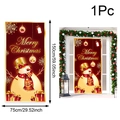 Kerstdeurbanner met gouden sneeuwpop-opdruk en afmetingen van 75x150cm voor buiten - 75x150cm / Gouden Kerstsneeuwpop