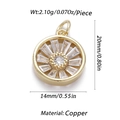 Golden sunburst pendant with clear gemstones and copper base on a white background - Radial Flower Style (CX121-8)