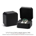 Black PU leather octagonal watch box with cream cushion, size 12x12x7.5cm - Octagonal / Black