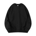 Classic black crewneck sweatshirt in loose fit featuring ribbed cuffs and hem details - Black
