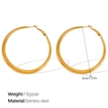 Pendientes de aro huecos de acero inoxidable dorado de 4 cm de diámetro variante - 4cm / Dorado