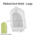 Molde grande de silicona con arco rayado para velas aromáticas DIY y yeso decorativo - Arco grande con nervaduras