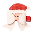 Sparkly Santa Claus Christmas hair clip with glitter fabric and ribbon for children - Santa Claus