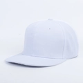 Klassische einfarbige weiße Hip-Hop-Baseballkappe mit flachem Schirm im 6-Panel-Stil - Weiß