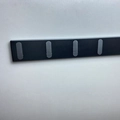 Modern wall-mounted rack with 4 silver folding hooks on a matte black base - 4 Hooks / Gray