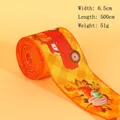 Orange plaid ribbon with red truck and pumpkin pattern for autumn harvest decor - Three Pumpkins with Truck Style / 6.5cmx5m