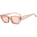 Retro geometric cat-eye sunglasses in transparent amber orange with a stylish small frame - Light Tea C05