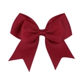 Deep red grosgrain ribbon bow hair clip with swallowtail design for girls on white background - Dark Red (33)