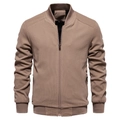 Dettaglio del bomber kaki con trama a nido d'ape e tasche con zip metalliche - S / Cachi
