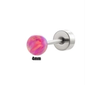 Pendiente de bola de opalo rosa de 4mm con pasador de plata sobre fondo blanco - Individual (4mm) / 1# Rosa oscuro