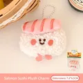 Cute salmon sushi plush keychain made of soft white faux sheepskin with embroidery - Charm / 5# Salmon Sushi Doll Keychain