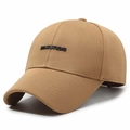 Casquette de baseball kaki structurée avec tissu texturé et logo MAXCSTUDIO noir - Réglable / Beige Foncé