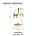 Golden rotary candle holder spinning windmill with hanging unicorn charms 13cm height - 7.5CM Unicorn Style