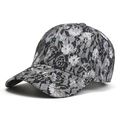 Women's black lace baseball cap with vintage floral pattern and classic curved brim - Adjustable / Lace Mesh Floral Style / Black