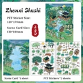 DIY Chinese landscape stickers with PET material and scene cards for scrapbooking - Pillow the Stream