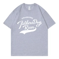 Men's and women's grey cotton t-shirt with Philadelphia screen print on white background - Grey 317