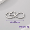 Silver infinity heart charm pendant 40x17mm stainless steel accessory weighing 3g - Silver Heart Large Infinity Style (KLJ516-Z)