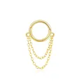 Orecchino a cerchio minimalista in argento s925 placcato oro con doppia catena a frange - Stile a Doppia Catena / Oro