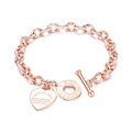 Rose Gold Color Heart Toggle Bracelet
