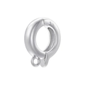 Detailed view of silver-plated oval spring clasp connector for jewelry making - VK218 (11mm*14mm) / White Gold