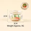 Pendentif mini aquarium avec carpe koï rouge et blanc et plantes vertes, poids 9g - Style Modèle / Tête rouge corps d'or