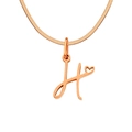 Rose gold stainless steel snake chain necklace featuring a hollow heart letter H pendant - Letter H / Rose Gold