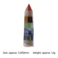Polished 7 Chakra healing crystal wand with hexagonal column design and natural stone layers - Hexagonal Column