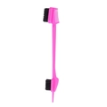 Pink dual-ended eyebrow edge brush and styling comb with synthetic bristles - 4-Head Style Brow Brush Rose Red
