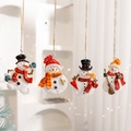 Set of four textured white snowman ornaments with colorful scarves for Christmas tree hanging - Snowman Set - 4Pcs