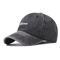 Casquette de baseball vintage en coton délavé gris foncé avec écusson brodé Colorado - Réglable / Noir (Étiquette en Cuir)