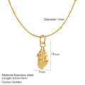 Golden stainless steel conch pearl pendant necklace on a sleek snake chain design - Gold-Conch Necklace (G13)
