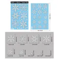 Size guide for white snowflake window stickers showing 30x20cm sheets and dimensions - BQ651 Silver Snowflake 2 Sheets / 3D Visual Effect Silver Snowflake