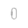 Silver stainless steel oval screw lock link for DIY jewelry necklaces and bracelets - Spiral O-Shape / Steel
