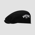Detalle del bordado blanco BOSTON 1630 en gorra de algodón negra para niños - 52cm (2-5 Años) / Negro