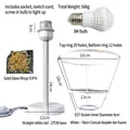 Kit lampada da tavolo fai-da-te con base in metallo bianco, lampadina LED E27 e telaio - Set Lampada da Tavolo Bianca
