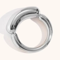 Anello chic in acciaio inossidabile argento con design a trama di metallo liquido - US 7 / Color Acciaio